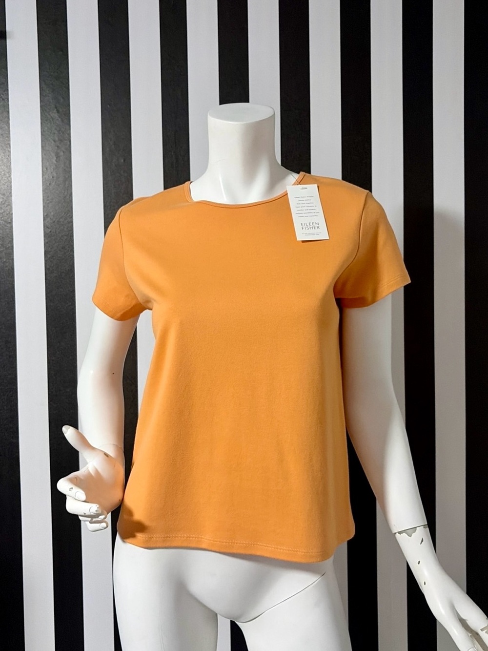 Eileen Fisher Women’s T-Shirt Size Small Orange-Yellow 100% Cotton New With Tags